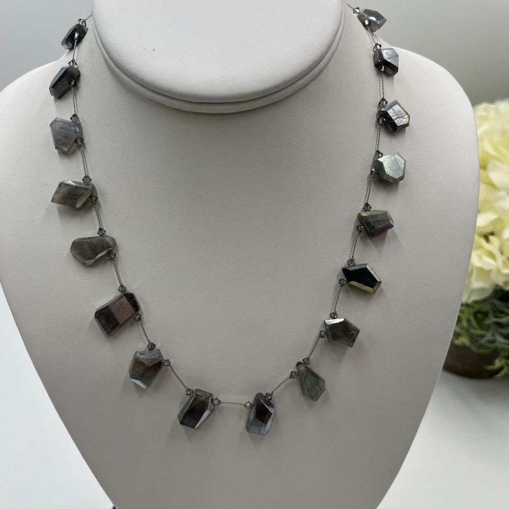 Margo Morrison Geometric Shape Flash Labradorite‎ Gray Swarovski Crystal Ltd New